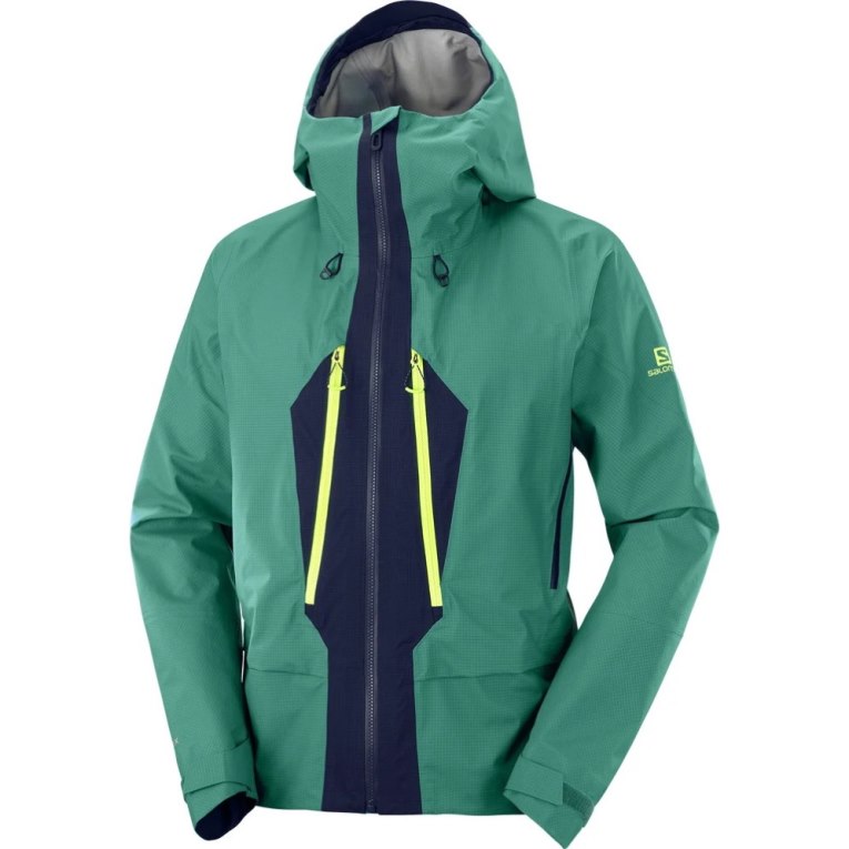 Green Salomon Outpeak GTX 3L Waterproof Men's Shell Jackets | IE KH2451